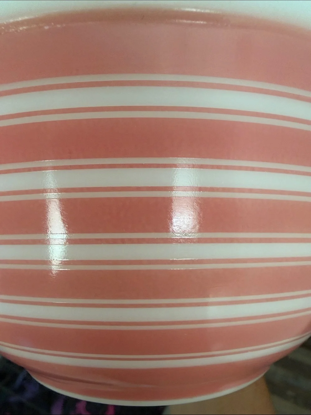 Vintage Pyrex 402 Pink & White Stripe Nesting Mixing Bowl 1.5 Quart